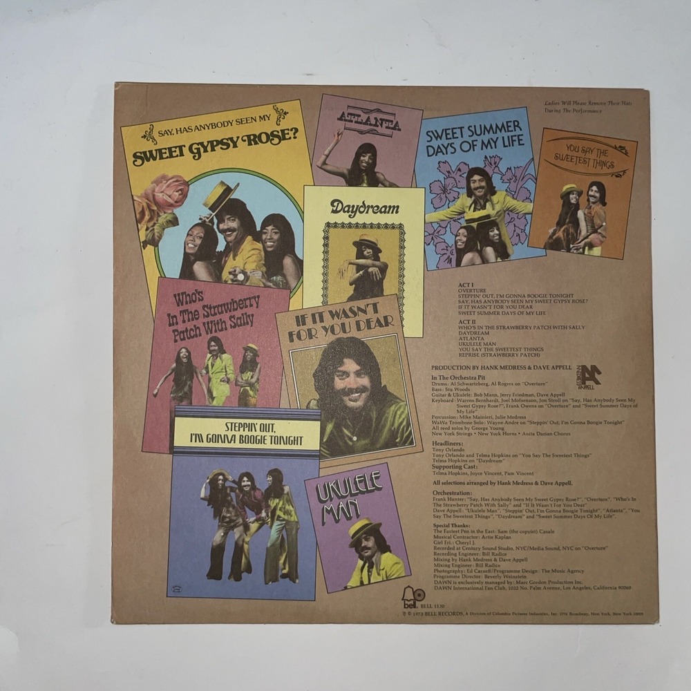 DAWN'S NEW RAGTIME FOLLIES FEATURING TONY ORLANDO 12" VINYL RECORD ORIGINAL 1973 - Picture 3 of 6